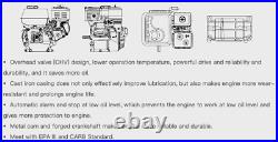 PEGGAS Horizontal Engine 6.5 HP Gas Engine, Go Cart, Mini Bike, Snowblower
