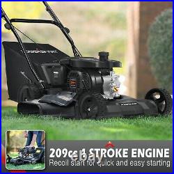 POWERSMART 21 Hand Push Lawn Mower 209cc Gas Powered 3-in-1 with Oil