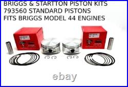Piston Kits, Rods, & Gasket Set Rebuild Fits Briggs V Twin Intek 44 Model #