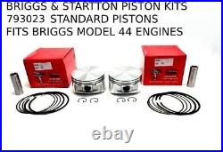 Piston Kits, Rods, & Gasket Set Rebuild Fits Briggs V Twin Intek 44 Model #