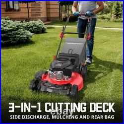 PowerSmart 21 Gas Push Lawn Mower, 144cc, 3 -in-1, Quick Start, Lawn Care