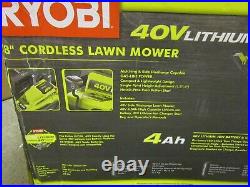 RYOBI 40V 18 Brushless Walk Behind Lawn Mower RY401010 NO Battery/NO BAG USED