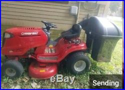 Red Troy bolt riding lawn mower