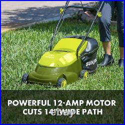 Restored Sun Joe MJ401E Electric Lawn Mower With Grass Bag 14-Inch 12 Amp