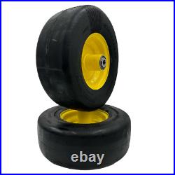 SET of 2 13x5.00-6 Flat Free Wheel 5/8 Inch Axle, 5.75 Inch Symmetrical Hub
