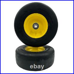 SET of 2 13x5.00-6 Flat Free Wheel 5/8 Inch Axle, 5.75 Inch Symmetrical Hub