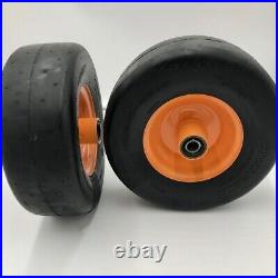 SET of 2 13x5.00-6 Smooth Flat Free Lawn Mower Wheel Assembly