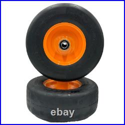 SET of 2 13x5.00-6 Smooth Flat Free Lawn Mower Wheel Assembly