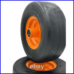 SET of 2 13x5.00-6 Smooth Flat Free Lawn Mower Wheel Assembly