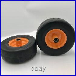 SET of 2 13x5.00-6 Smooth Flat Free Lawn Mower Wheel Assembly