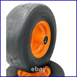 SET of 2 13x5.00-6 Smooth Flat Free Lawn Mower Wheel Assembly