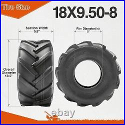 Set 2 18x9.50-8 Lawn Mower Tires 4Ply Heavy Duty 18x9.5x8 Garden Tubeless Tyres
