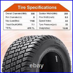 Set 2 20x10.00-8 Lawn Mower Tires 4Ply 20x10x8 Garden Tractor Replacement Tyres