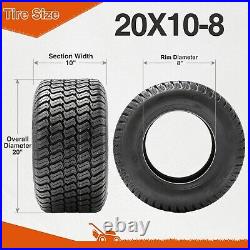 Set 2 20x10-8 Lawn Mower Tires 20x10x8 4PR Heavy Duty Tubeless Replacement Tyres