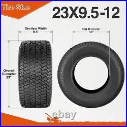 Set 2 23x9.50-12 Lawn Mower Tires 23x9.5x12 4PR Tubeless Tractor Tire Heavy Duty
