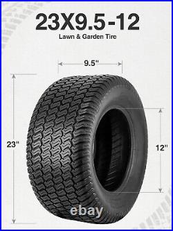 Set 2 23x9.50-12 Lawn Mower Tires 4PR 23x9.50x12 Heavy Duty Turf Tractor Tire US