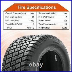 Set 2 23x9.50-12 Lawn Mower Tires 4Ply 23x9.50x12 Garden Tractor Tubeless Tyres