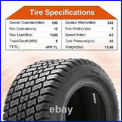 Set 2 23x9.5-12 Lawn Mower Tires 23x9.5x12 4Ply Heavy Duty Tubeless Replacement