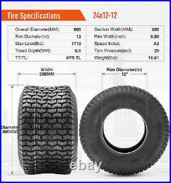 Set 2 Lawn Mower Tires 4 PLY Tubeless Garden Tractor Tire Replacement Turf Tyre