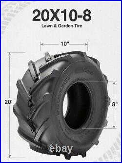 Set Of 2 20x10-8 Lawn Mower Tires 4Ply Heavy Duty 20x10x8 Garden Tubeless Tyres