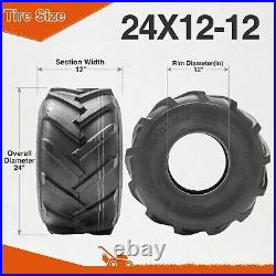 Set Of 2 24x12-12 Lawn Mower Tires 4PR Heavy Duty 24x12x12 Garden Tubeless Tyres