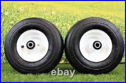 (Set of 2) 13x6.50-6 4 Ply Smooth Tire & 6x4.5 White Wheel Assembly