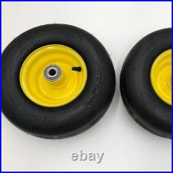 Set of 2 13x6.50-6 Flat Free 5/8 Axle Wheel Compatible with TCA19309