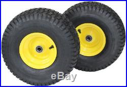 (Set of 2) 15x6.00-6 Tires & Wheels 4 Ply for Lawn & Garden Mower Turf Tires