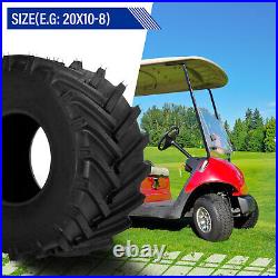 Set of 2 20x10.00-8 4PR Garden Lawn Mower Tractor Turf Tires Rim Width 7.0