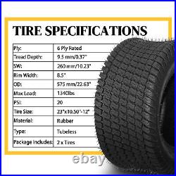 Set of 2 23x10.50-12 Lawn Mower Tractor Turf Tires 6 Ply 23x10.50x12 23x10.5x12