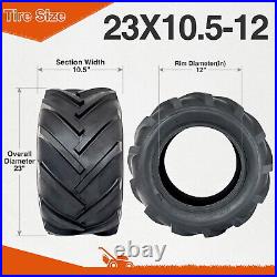 Set of 2 Lug 23x10.50-12 Lawn Mower Tires 6ply Turf Friendly Tubeless 23x10.5x12