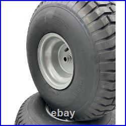 Set of 2 Silver 20x8.00-8 Lawn Mower Tire with Rim Fits on 3/4 Inch Axle