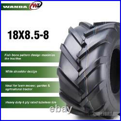Set of 2 WANDA 18x8.5-8 Lawn Mower Agriculture Farm Tractor Tires 4 ply 18x8.5x8