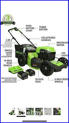 Slightly Used Greenworks 48V (2 x 24V) 20 Brushless Cordless (Push) Lawn Mower