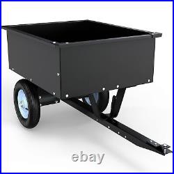 Steel Dump Cart 8 Cubic Feet 350LB for ATV/UTV Trailer Tow Behind Lawn Heavy