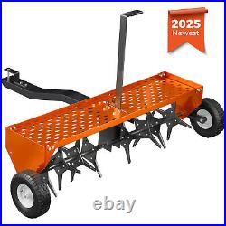 Steel Heavy Duty Lawn Aerator with 40 Width Tow Plug Achieve Well Kept Lawn