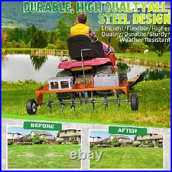 Steel Heavy Duty Lawn Aerator with 40 Width Tow Plug Achieve Well Kept Lawn