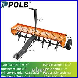 Steel Heavy Duty Lawn Aerator with 40 Width Tow Plug Achieve Well Kept Lawn
