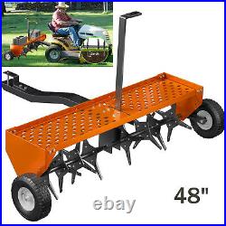 Steel Heavy Duty Lawn Aerator with 48 Width Tow Plug Achieve Well Kept Lawn