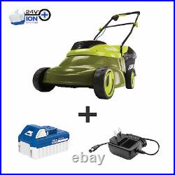 Sun Joe 24-Volt Cordless Push Lawnmower Kit 14-inch 4.0-Ah Battery & Charger