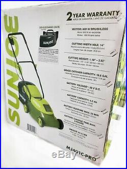 Sun Joe MJ401C-PRO Cordless Push Lawn Mower with Side Discharge Chute and Catcher