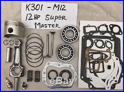 Super MASTER REBUILD KIT FOR 12HP Kohler, K301 Valves, bearings, springs, tune up