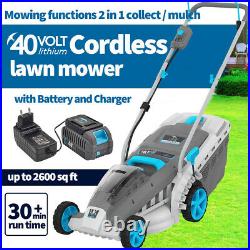 Swift 40V 18-Inch Brushless Cordless Lawn Mower with battery and charger