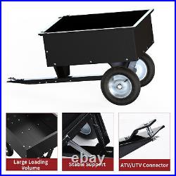 Tow-Behind Dump Cart with Wheels for Lawn Tractor & ATV UTV 350LB Capacity