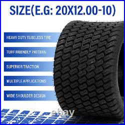 Two 20x12.00-10 Lawn Mower Garden Tractor Turf Tires 4 Ply 20x12-10 20 12 10