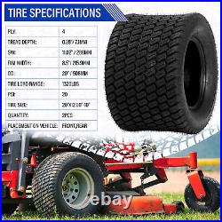 Two 20x12.00-10 Lawn Mower Garden Tractor Turf Tires 4 Ply 20x12-10 20 12 10