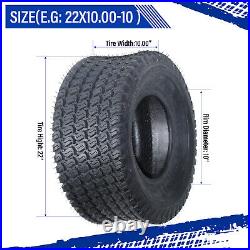 Two 22x10.00-10 Lawn & Garden Mower Tractor Turf Tires 4 Ply 22x10-10 22x10x10