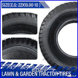 Two 22x10.00-10 Lawn & Garden Mower Tractor Turf Tires 4 Ply 22x10-10 22x10x10