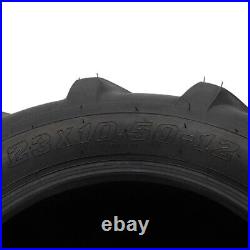 Two 23x10.50-12 23x10.5-12 23x10.5x12 Lawn Mower Super Lug Tires 6 Ply Rated