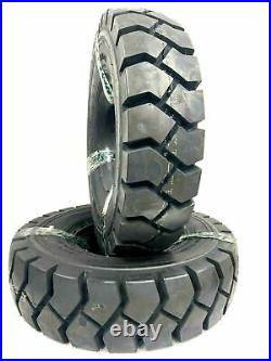 Two 650-10 Forklift Heavy Duty Tires 6.50-10 /10TT With Tube Flap Rim Guard